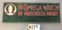 "The Omega Watch of Matchless Merit" Sign
