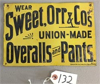 "Sweet Orr Overalls & Pants" Sign