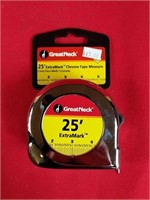 GreatNeck 25' ExtraMark Chrome Tape Measure