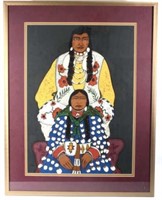 Crown Husband and Wife Serigraph By Kevin Red Star
