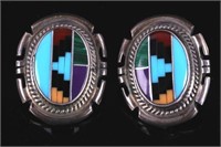Jon McCray Navajo Multistone Inlaid Earrings