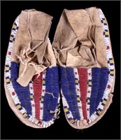 Gros Ventre Fully Beaded Moccasins 19th Century