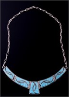 Navajo Sterling Silver & Sleeping Beauty Necklace