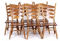 American Slat-back Shaker Style Solid Oak Chairs 6