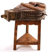 18th Century French Fireplace Bellows with Stand