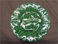 Vintage Sarreguemines France Green Plate