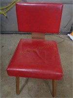 Vintage Red Leather Gasser Aluminum Chair