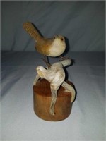 RARE Signed Ahrendt Brown Bird Wood Sculpture