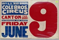 COLE BROS. CIRCUS DATE SHEET POSTER