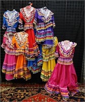 8 PC. MEXICO SPECTACLE LADIES DRESSES