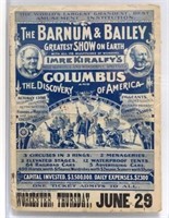 1892 BARNUM & BAILY CIRCUS COURIER
