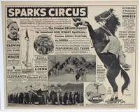 1930 SPARKS BROS. CIRCUS COURIER CENTERFOLD PAGE