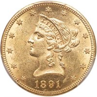 $10 1891-CC PCGS MS61