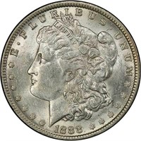 $1 1888-O DOUBLED DIE, HOT LIPS. PCGS AU58 CAC
