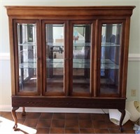 LIGHTED BEVELED GLASS CHNA CABINET