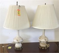 PAIR PORCELAIN TYPE LAMPS