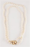 Pearl Double Strand Necklace 14k Gold Clasp