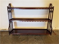 MAHOGANY 3 SHELF PLATE RACK 32X10X26