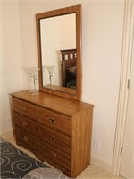 6-Drawer Dresser with Mirror & 2-Glass Candle
