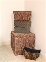 Wicker & Weaved Storage Containers & Metal Decor