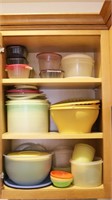 Cabinet of Tupperware Items, & 4 Drawers