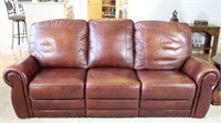 Leather Sofa with Double Recliners