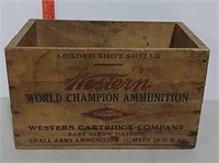 Wooden Western ammo box