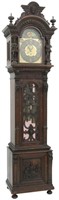 Tiffany & Co. Carved Oak 9 Tube Grandfather Clock