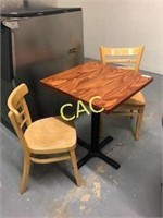 Square wood table w/2 chairs