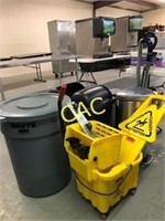 8pc trash cans and shark vacuum