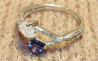 Sterling Silver Tanzanite Ring Size 6.5---6.75