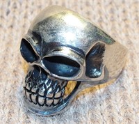 Sterling Silver Skull Ring Size 12.5   11.9 Grams