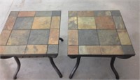 2 Tile top end tables