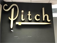 Vintage light up letters spelling Pitch & extras
