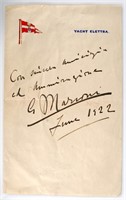 Guglielmo MARCONI, Signed Letterhead from Elettra