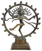 Old Hindu Bronze Dancing Shiva Statue