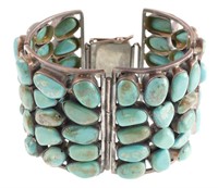 Vintage Sterling Silver Turquoise Bracelet