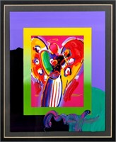 PETER MAX, Mixed Media Angel w/ Heart, Signed