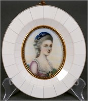 Antique French Miniature Portrait on Ivory