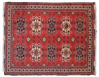 Old Hand Knotted Turkmen Bokhara Rug