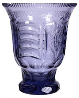 Antique Amethyst Cut Crystal Vase