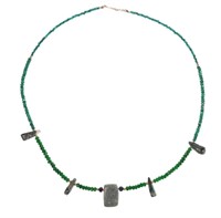 Precolumbian Jade & Emerald Necklace
