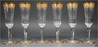 ST LOUIS "THISTLE" 6 Crystal Champagne Flutes