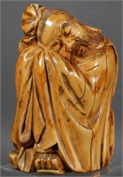 Antique Chinese Sleeping Immortal Ivory Carving