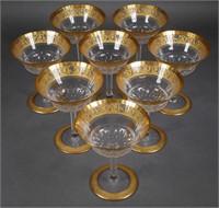 ST LOUIS "THISTLE" 8 Crystal Champagne Coupes