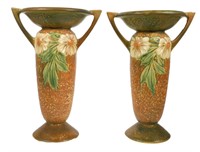 Pair of Roseville Dahlrose Vases