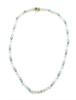 Emerald & Diamonds 14K Gold Necklace