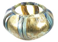 Iridescent Art Glass Bowl, Signed