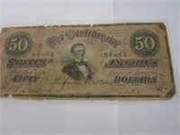 Confederate money; has been lamintated not