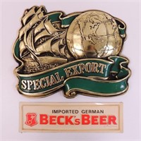 Canadian Mist, Special Export, & Beck's Beer Signs